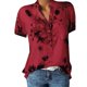 thumbnail image 1 of Minnieouse Camisa de manga corta con cuello en V y botones estampados para mujer Prendas para la parte del cuerpo Rojo L Minnieouse AP002115-11, 1 of 5