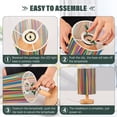 thumbnail image 4 of Bright and Rainbow Color Stripes Bedside Table Lamp LED Warm Lights with USB Charging Port Retro Cylinder Desk Lamps, 4 of 7