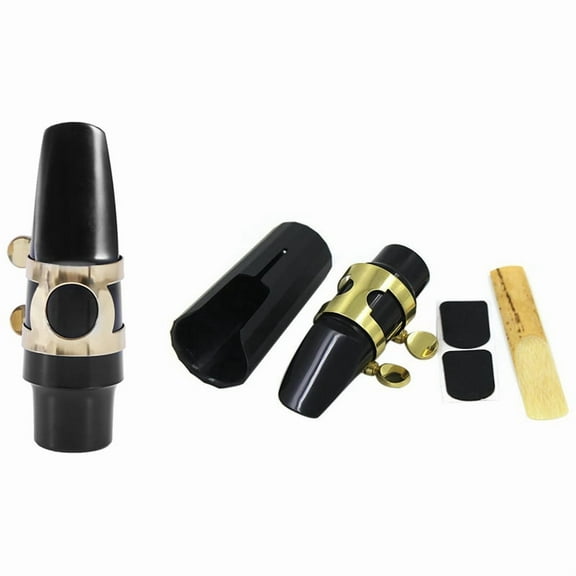 2 Set Alto Sax Saxophone Mouthpiece Mouthpiece Patches Pads Cushions-6.8 X 2.3 X 2.3Cm & 9.8 X 3 X 3Cm,2 x Mouthpiece 2 x Cap 2 x 2 x Buckle 4 x Pads,Black