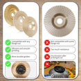 thumbnail image 4 of 3pcs Wood Carving Disc Carbon Steel Wood Carving Wheel 100mm Wood Carving Grinding Disc Gold Wood Carving Grinding Wheel Angle Grinder Accessories for Cutting Grinding, 4 of 5