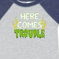 thumbnail image 4 of Inktastic Here Comes Trouble Boys or Girls Baby Bodysuit, 4 of 5