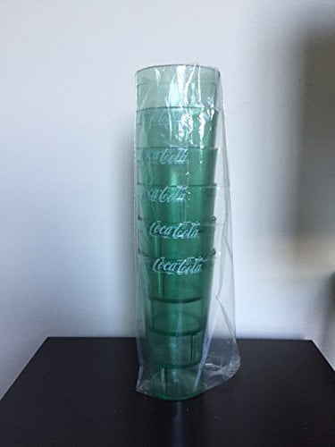 6 Coke Coca Cola Restaurant Clear Plastic Tumblers Cups 32 oz Carlisle New 