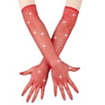 thumbnail image 2 of Women's Rhinestone Decorated Fishnet Gloves, Stretchy Mesh Party Gloves for Cosplay and Nightclub, Sparkling Evening Gloves with Crystal Accents, Dance Gloves for Costume Parties and Rave Events Red, 2 of 7
