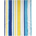 thumbnail image 4 of Newbridge Sun Wave Beach Stripe Flannel Back Vinyl Tablecloth - Navy, Yellow, White and Blue Wavy Striped Vinyl Indoor/Outdoor Waterproof, Patio, BBQ Tablecloth, 60 Inch x 102 Inch Oblong/Rectangle, 4 of 7