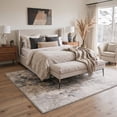 thumbnail image 2 of GENIMO 5'x7' Geometric Abstract Area Rug for Living Room, Machine Washable Non Slip Low Pile Rug for Bedroom Dining Room, Dusty Greige, 2 of 5