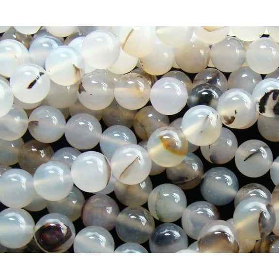 6mm 15.5 Inch Wind Shadow Agate Plain Round Beads Genuine Gemstone Natural Jewelry Making