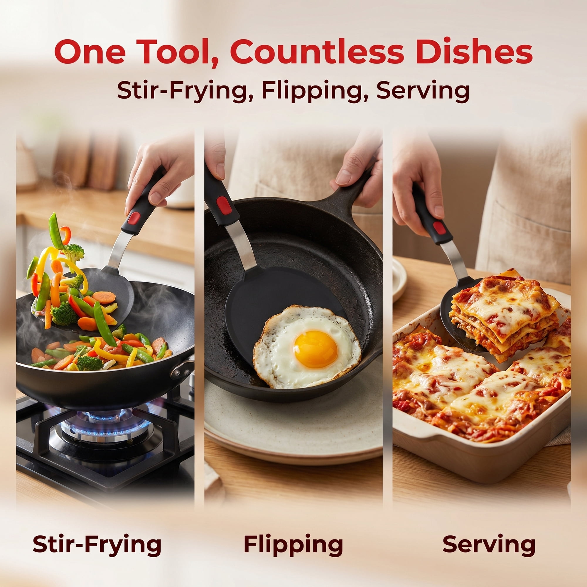 Unique Bargains Durable Heat-Resistant Dishwasher Safe Spatula Utensil Black 11" x 5.2"