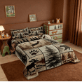 thumbnail image 4 of Manfei Western Rustic Bear Queen Comforter Set,Farmhouse Animal Deer Wildlife Hunting Bedding Comforter Set Reversible 3pcs, 4 of 8