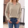 thumbnail image 3 of Zeagoo Womens Sweaters Long Sleeve Polo Shirts V Neck Business Casual Tops Knit Pullover Fall, 3 of 6