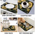 thumbnail image 4 of Washable Rubber Sunflower Cute Floral Dish Drying Mats for Kitchen Counter Home Large Coffee Bar Pad Accessories and Decor for Utensils Stemware 19.5''x12'', 4 of 7