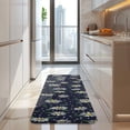 thumbnail image 4 of Dark Blue Daisy Flower Pattern Kitchen Rug Mat,Kitchen Runner Rugs Non Skid Washable,Decorative Kitchen Floor Mats for Kitchen,Sink,Laundry,17"x47.2", 4 of 7
