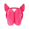 thumbnail image 2 of Kids Devil Horns Earmuffs Cute Plush Winter Ear Warmers,Watermelon Red, 2 of 4
