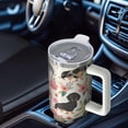 thumbnail image 6 of OBREWU Dachshund and Flower Tumbler with Handle and Lid,Dachshund and Flower 40oz Double Wall Vacuum Insulated Tumbler,Cups Gift for Women and Men, 6 of 7