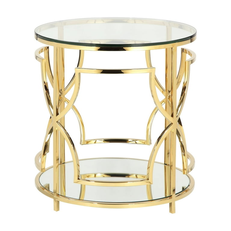 Highly Polished Silver Metal Base Glass Top Table Highly Polished Silver Metal Base Glass Top Table