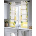 thumbnail image 5 of Lemon Gnomes Sheer Curtains 45 Inch Length 2 Panels Set for Living Room/Bedroom, Summer Country Yellow Fruit Wooden Plaid Kitchen Curtains Grommet Semi-Sheer Curtains Window Treatments 42"x45"x2, 5 of 7
