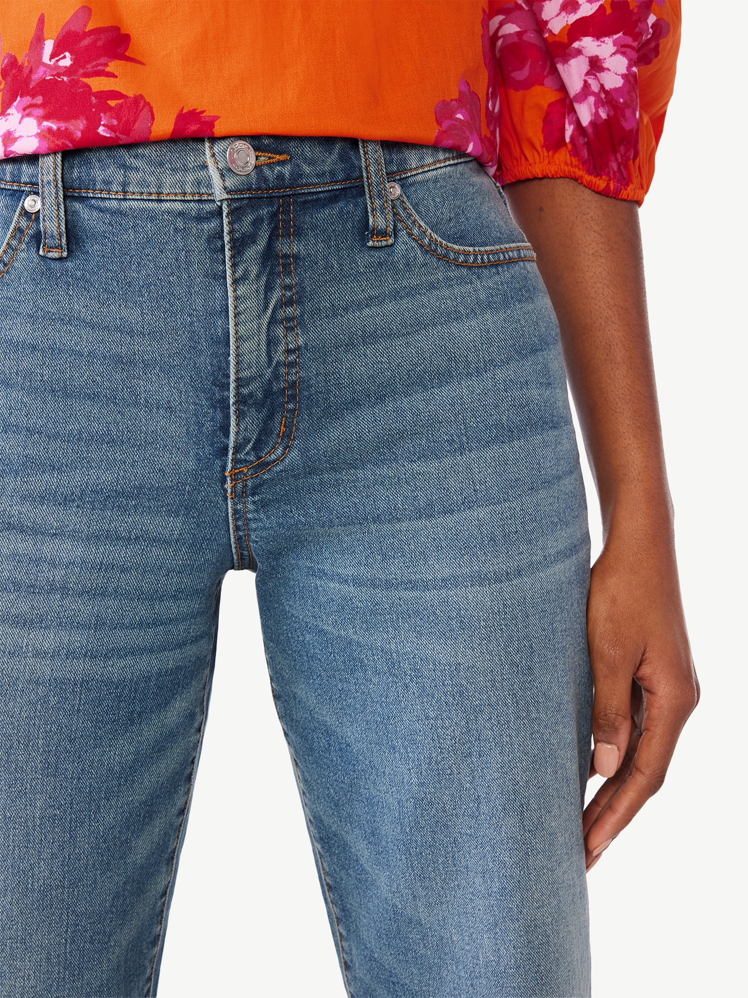 Scoop Women's and Women's Plus Benton Cuffed Ankle Jeans, 25", 27", and 29" Inseams, Sizes 0-26W