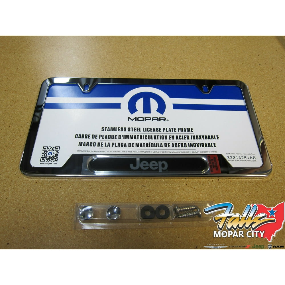 Jeep Wrangler Cherokee Liberty Commander Chrome License Plate Frame