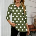 thumbnail image 3 of DAFPZW Polka Dot Shirt for Women Casual 3/4 Sleeve Dressy Blouse Work Business Tops Spring Summer Fashion Outfits, 3 of 5