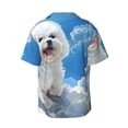 thumbnail image 2 of Fotbe Cute Cloud Bichon Frise print Short Sleeve Button Down Shirts for Men Casual Summer Beach Wrinkle Free Shirt-Small, 2 of 7