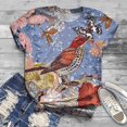 thumbnail image 2 of Grande Taille Femmes Manches Courtes Imprimé Animal Col Rond Hauts Tee T-Shirt Blouse T-Shirt pour Femmes, 2 of 4