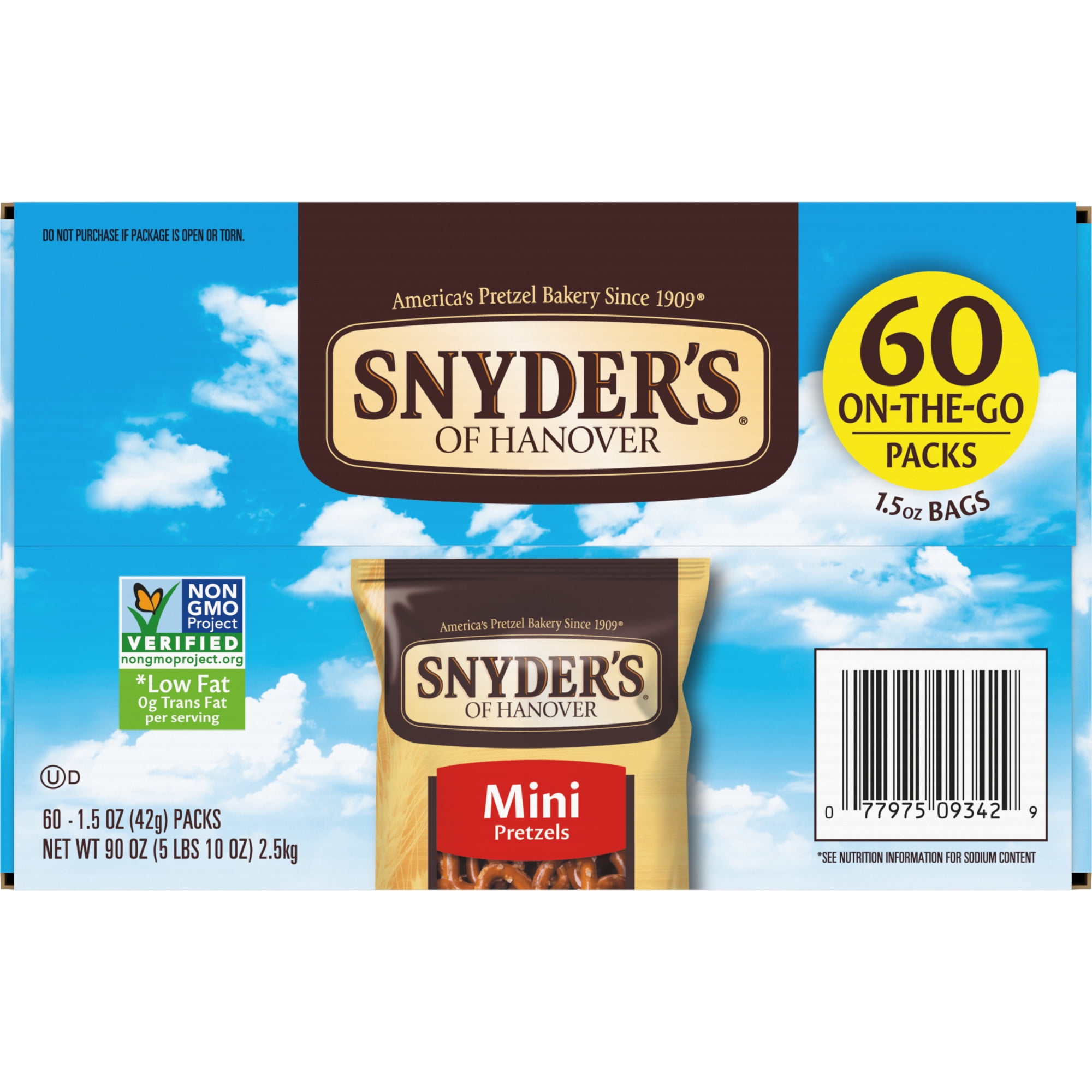 Snyder's of Hanover, Mini Pretzels, Individual Packs, 60 Ct