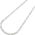thumbnail image 2 of 14K White Gold 2.5mm Solid Figaro Chain, FREE Microfiber Cloth, Link Mens Womens Necklace, Giorgio Bergamo, 2 of 6