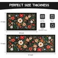 thumbnail image 3 of Boho Floral Kitchen Mat Set of 2,Modern Farmhouse Kitchen Rugs and Mats Non Skid Washable,Bohemian Kitchen Runner Rugs with Rubber Backing (Black 17"x47"+17"x30"), 3 of 6