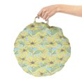 thumbnail image 2 of Floral Round Floor Cushion with Handle, Continuous Innocent Echinacea Hand Drawn Sketch, Decorative Pillow for Living Room & Dorms, 18" Round, Pastel Yellow Pale Blue, by Ambesonne, 2 of 4