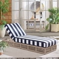 thumbnail image 4 of Safavieh Gillian Steel Outdoor Lounge Chairs, Heather Tan/Navy Striped, 4 of 15