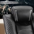 thumbnail image 3 of Bonzy Home Power Theater 3-Seat Recliner Sofa — PU Leather Power Recliner with Cup Holders, Hidden Arm Storage, USB Ports, LED Lights & Adjustable Headrests, Black, 3 of 7