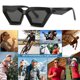 thumbnail image 5 of Gafas de sol personalizadas con forma de diamante, gafas de sol de moda con forma de ojo de gato y montura gruesa, hechas de PC y HD, 5 of 6