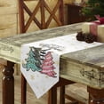 thumbnail image 3 of Table Runner Dresser Scarves Merry Christmas Tree Sketch Star Cotton Linen Burlap Table Cover Gold Snowflake on White Table Runners for Family Kitchen Dining Holiday Party Banquet Decor, 3 of 5