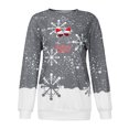 thumbnail image 4 of PVCS Femmes Col Rond Noël Manches Longues Hauts Blouse Chandail Molletonné, 4 of 5