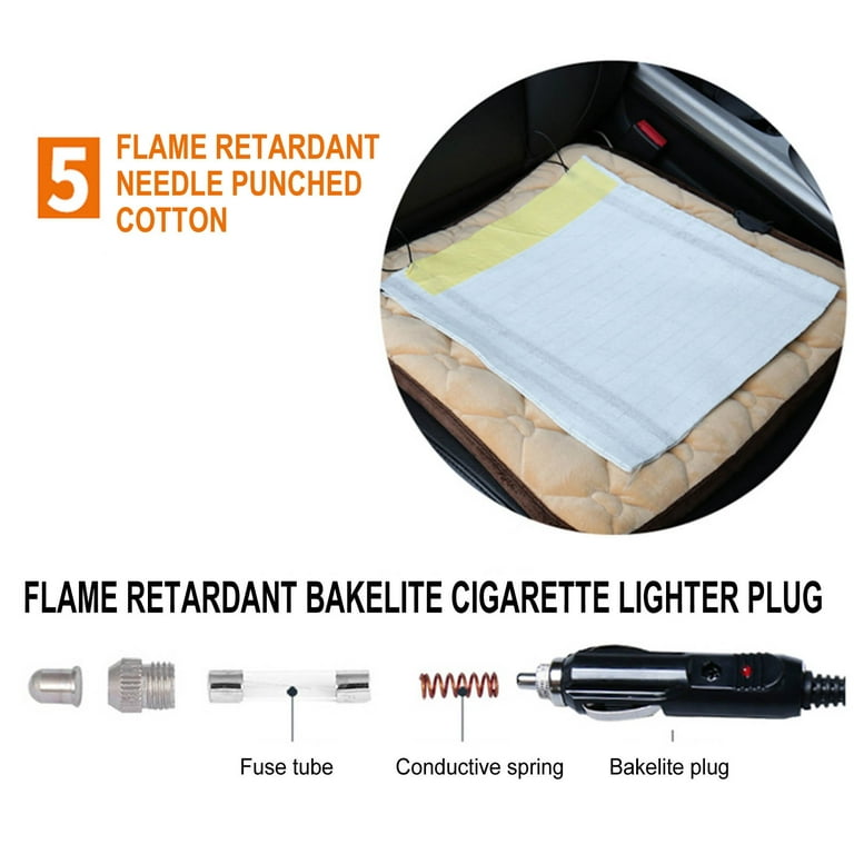 cigarette lighter heating pad Oggfader Portable Heating Pad Heated Car Seat Cushion 12V/24V Portable Car  Heating Pad Back Massager Heating And Ventilation Function Winter Driving