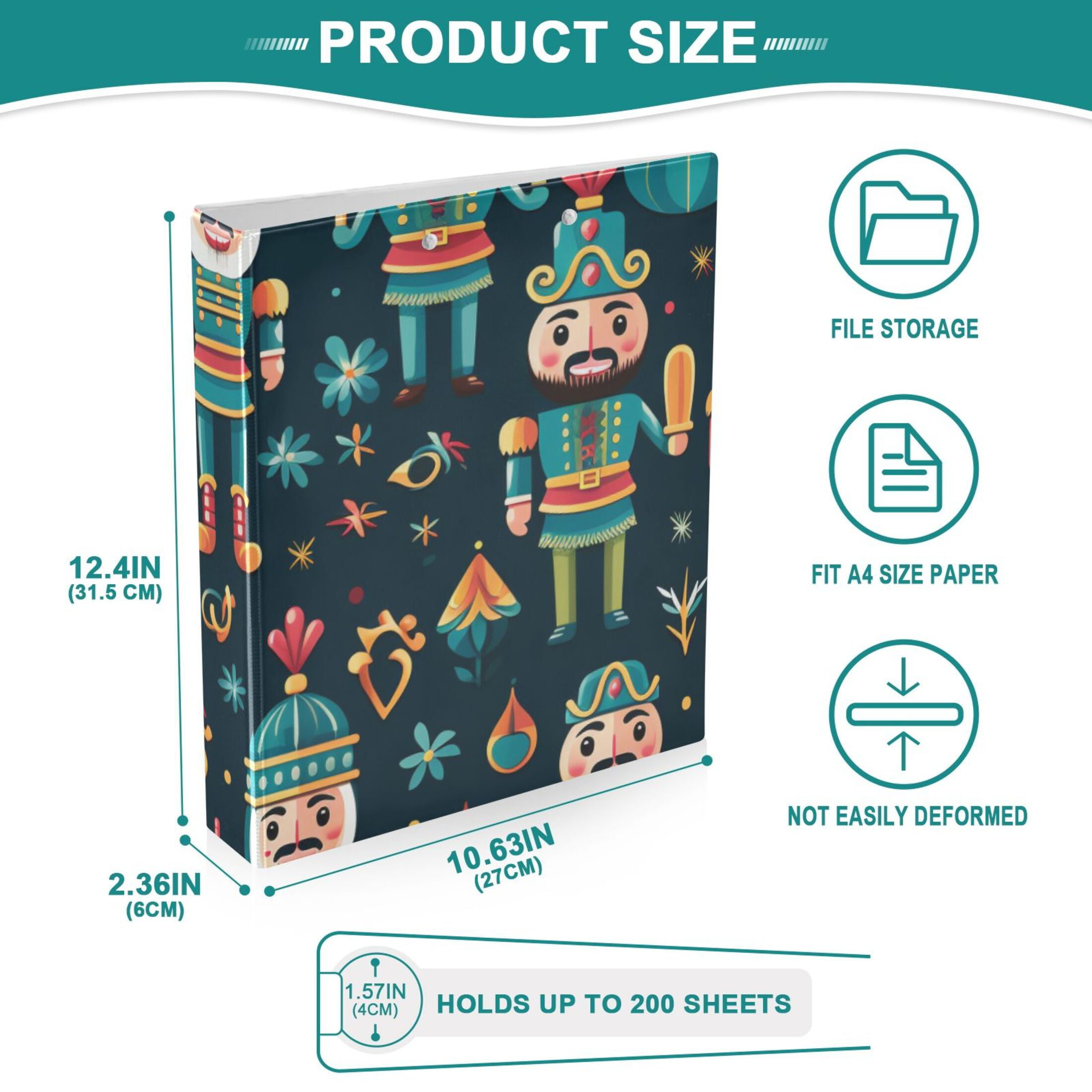 Cartoon Villain 3 Ring Binders 1.5 inch Hardcover File Folders with Interior Pockets A4 Size Organizer for School Office Hospital
