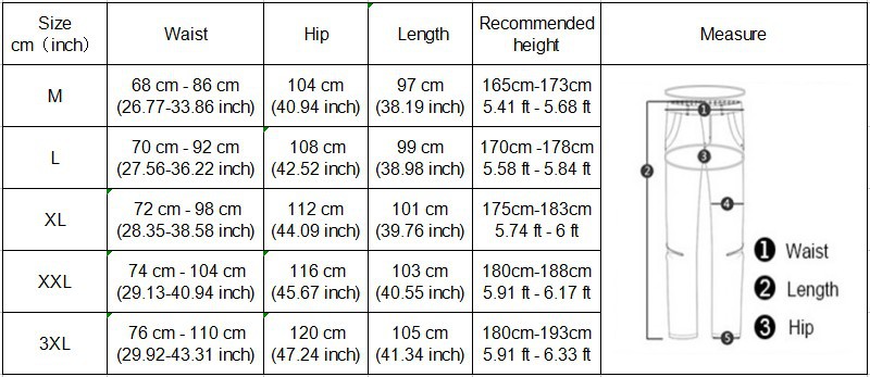 112 cm pants size