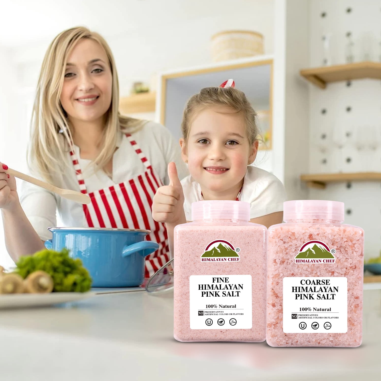 Himalayan Chef Pink Salt 10 lb, Coarse and Fine Grain, Supreme Quality, 100% Natural, Pack of 2 – No Known Allergens