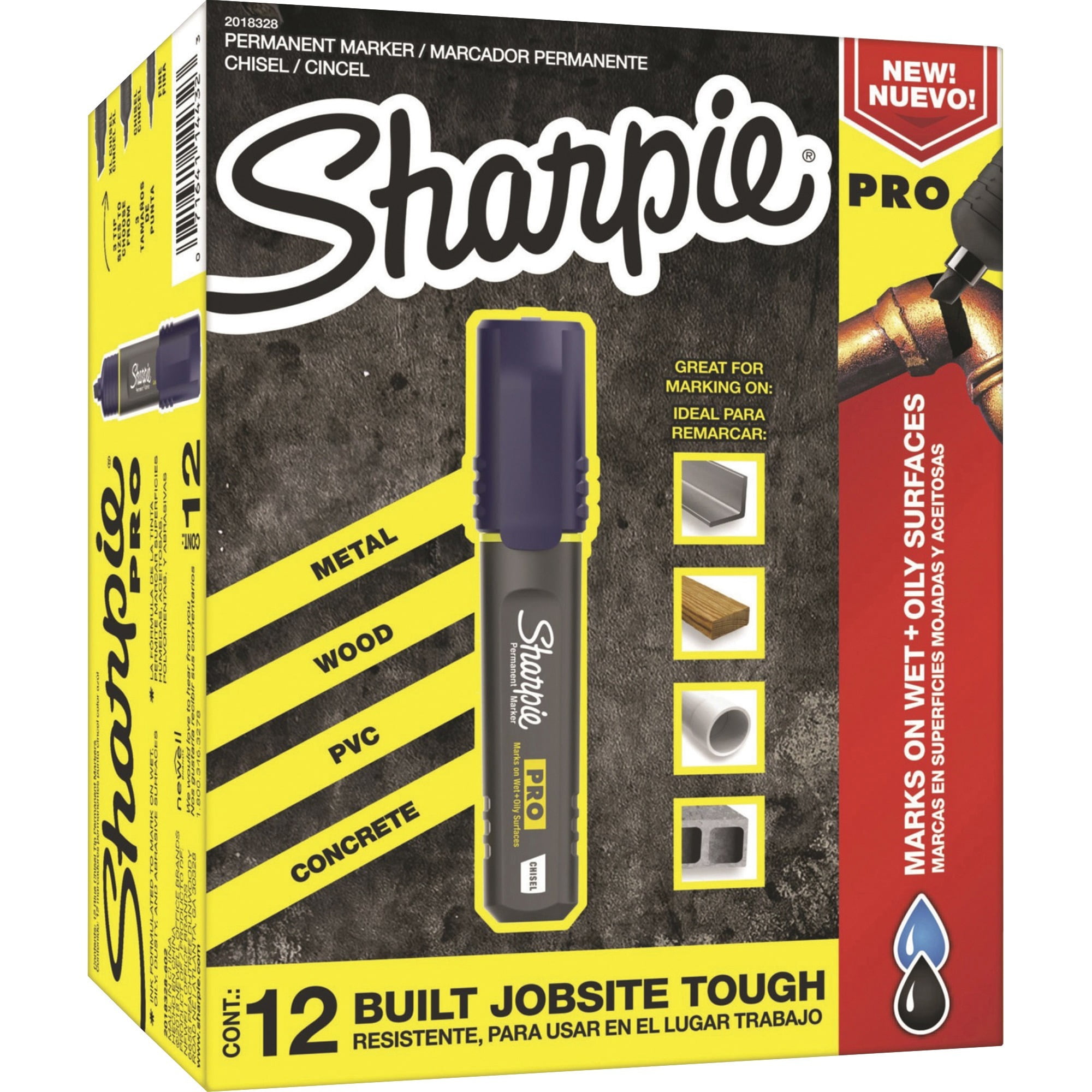 Sanford, SAN2018328, Sharpie PRO Chisel Tip Permanent Markers, 12 ...