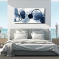 thumbnail image 5 of 48x24 Inches Blue Watercolor Circle Abstract Canvas Wall Art, Modern Indigo Circular Print Wall Decor, Minimalist Picture for Living Room Bedroom Office Home Decoration, 5 of 8