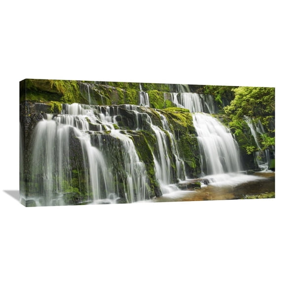 Global Gallery Frank Krahmer,'Waterfall Purakaunui Falls, New Zealand' Stretched Canvas Artwork