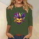 thumbnail image 1 of Xuyuer Carnival Celebration Printed Tee - Ladies' Casual Round Neck 3/4 Sleeve Loose T-Shirt for Festival Parades, Costume Parties, Colorful Street Style Wear & Masquerade Themed Outfits, 1 of 5