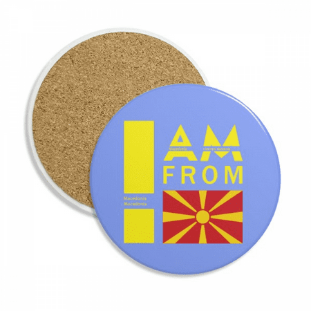 

I Am From Macedonia Art Deco Fashion Coaster Cup Mug Tabletop Protection Absorbent Stone
