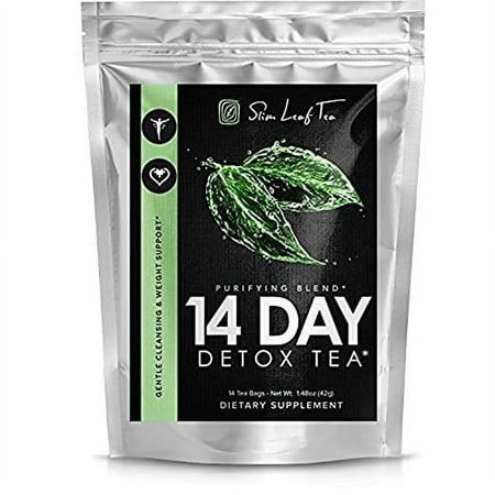 Slim Leaf Tea 14 Day Detox Dietary Supplement Herbal Bags, 14 Ct