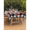 thumbnail image 2 of Outdoor Tablecloth with Umbrella Hole and Zipper, Red Black Santa Christmas Rectangle Table Cloth 60x84 Inch Waterproof Tablecloth, Plaid Xmas Snowflake Winter Farmhouse Picnic Table Cover for Patio, 2 of 7