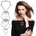 thumbnail image 1 of Fiudx Collar de Corazón Bayetss, Diseño de Colgante de Amor Grande, Cadena de Cuero Ajustable, Construcción de Aleación Resistente, Ideal para Fiestas, Festivales y Uso Diario, Talla Única., 1 of 4
