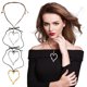thumbnail image 1 of Collar Bayetss Heart para mujer - Colgante vintage grande y ajustable con cadena de cuerda de cuerda, 1 of 4