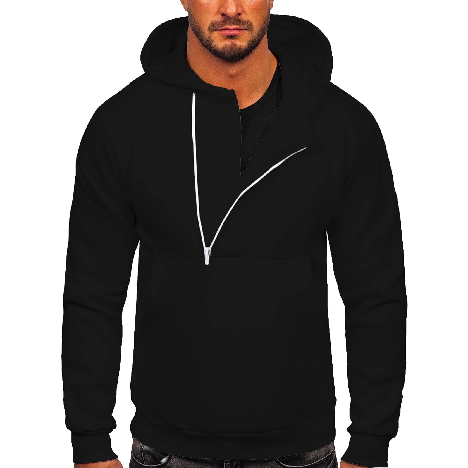 Mens Hoodies Sale Clearance,Half Zip Gym Hoodie for Men Plain Hooded  Sweatshirt Long Sleeve Casual Sports Hoody Solid Sweater Autumn Winter  Pullover Jumper with Pocket UK Plus Size S-5XL - Walmart.com