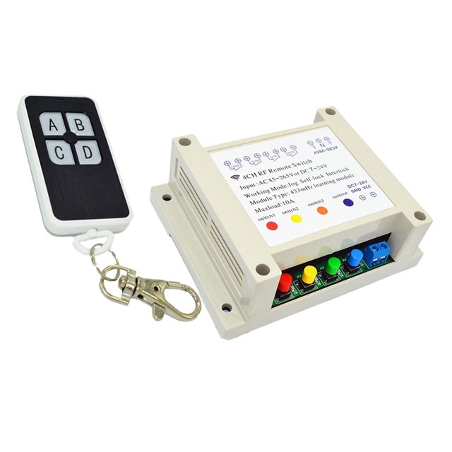 Módulo Receptor De Interruptor De Control de lámpara De Puerta de cochera Inalámbrico 433MHZ De 4 Canales Sharpla Tablero de control remoto