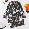 thumbnail image 5 of Halloween Pajamas Women Full Skeleton Printed Long Sleeve Pocket Button Down Lapel Shirts Loose Casual Pants 2 Pc Soft Sleepwear Fall Winter Comfort Women's Loungewear Sets Black M, 5 of 8