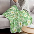 thumbnail image 3 of Green Daisy Floral Blanket Soft Cozy Warm Throw Blanket for Couch, Plush Fuzzy Flannel Fleece Blankets for Sofa, Spring Watercolor Flower Leaf Plant Bed Blankets Lightweight Gifts for Women, 30"x40", 3 of 9